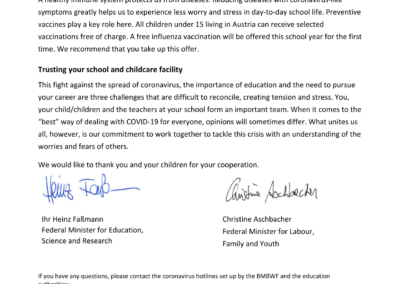 Letter to parents by the Minister for Education2