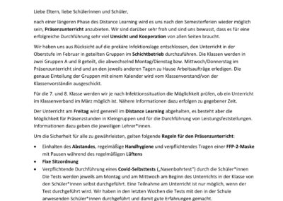 Elterninformation Oberstufe